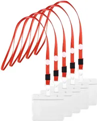 新品 Aumesa Rano 20枚セット 名札 ネームホルダー 首掛け 名刺 ID カード ホルダー ネックストラップ 吊り下げ イベント スタッフ パス パスケース 名刺 社員証 ケース 入れ PVC製 首かけ 防水機能 防塵 展示会 透明 横型 2020