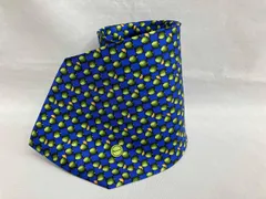 dunhill ダンヒル ネクタイ 青リンゴ 総柄 ブルー系 シルク100% メンズ ブランド小物