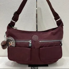 4630 Kipling キプリング トートバッグ  ハンドバッグ　肩がけバッグ　レディース　無地　ナイロン　チャーム付き　モンキー　ゴリラ　軽量  カシス Corto Cassis