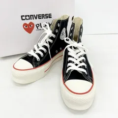 PLAY COMME des GARONS CONVERSE プレイコムデギャルソン コンバース スニーカー AZ-K124-001-1 レディース 25cm ブラック系 靴 DF17201■