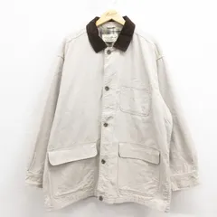 XL/古着 エディーバウアー 長袖 カバーオール メンズ 00s 大きいサイズ コットン 薄ベージュ他 カーキ spe 25nov01 中古 アウター