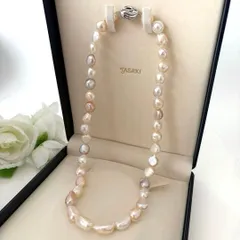 204【タサキ】シルバー　パール　ネックレス　約51cm