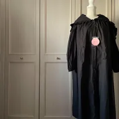 70 プープレ peu pres ワンピース 無地 フリル パーカー 大きい　黒 ブラック BLACK クロ くろ　お呼ばれ　デート　オフィスカジュアル　食事会