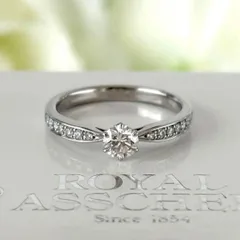 美品 ロイヤルアッシャー Pt950 ダイヤ0.24(E-VS1) リング 指輪 新品磨き/ ROYAL ASSCHER ロイヤル・アッシャー Pt950 ダイヤモンド11P