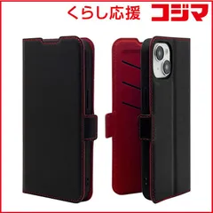 【 新品 未開封 】 ラスタバナナ iPhone15 6.1インチ 手帳ケース サイドマグネット 耐衝撃 カード3枚 BK×RD 未使用 送料無料