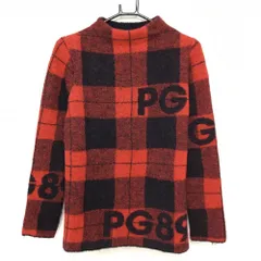 【超美品】パーリーゲイツ セーター レッド×黒 チェック モヘヤ・ウール混ニット レディース 1(M) ゴルフウェア PEARLY GATES
