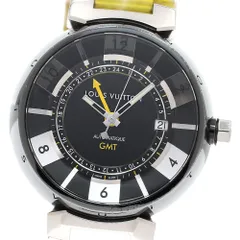 ※og【超美品】ルイ・ヴィトン　タンブールインブラック GMT 自動巻き LOUIS VUITTON】ルイヴィトン『タンブール インブラック GMT』Q113K