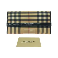 ▼▼BURBERRY バーバリー レディース 二つ折り長財布 Wホック ノバチェック コンチネンタルウォレット ベージュ