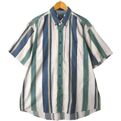 古着 80年代 ラルフローレン Ralph Lauren CHAPS チャップス マルチストライプ 半袖 ボタンダウン ストライプシャツ/eaa581385