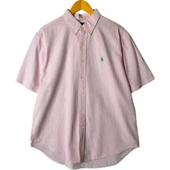 古着 ラルフローレン Ralph Lauren CLASSIC FIT シアサッカー 半袖 ボタンダウン チェックシャツ メンズXL相当/eaa581386