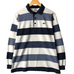 LACOSTE 長袖ポロシャツ 青白ストライプ サイズ5 - メルカリ
