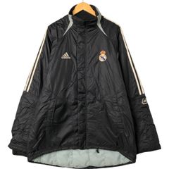 adidas ロングベンチコート 中綿 レアルマドリード ブラック XL程度 