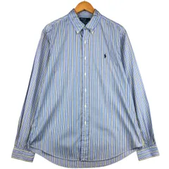 古着 ラルフローレン Ralph Lauren POLO by Ralph Lauren CUSTOM FIT 長袖 ボタンダウンストライプシャツ メンズL相当/eaa594561
