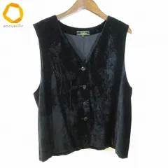 #w レリアン Leilian ベスト ジレ 13+ 黒 ベロア調 大きいサイズ 日本製 レディース [972592] k01