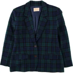 古着 70年代 ペンドルトン PENDLETON ブラックウォッチチェック ウールテーラードジャケット USA製 レディースL相当/eaa594490のサムネイル