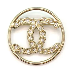 シャネル CHANEL ブローチ ココマーク 2019年 ラウンド サークル ラインストーン GP 【中古】
