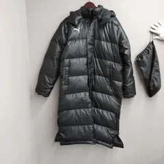 M10255 PUMA プーマ ベンチコート ダウンコート ロング 2way フード取り外し可 メンズ Oサイズ L？ ブラック 防寒 ダブルジップ 収納袋付