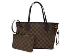 極美品 LOUIS VUITTON ルイヴィトン ネヴァーフルPM 新型  トートバッグ N41359 ダミエ エベヌ キャンバス レザー 中古 4b007204