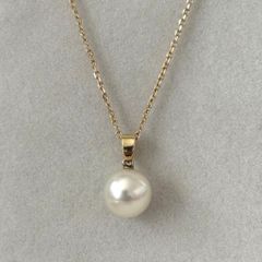 ジュエリーマキ アコヤ真珠 7mm パール ネックレス 18K イエロー
