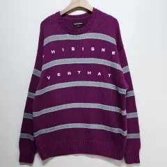 ディスイズネバーザット thisisneverthat ストライプオーバーサイズセーター M