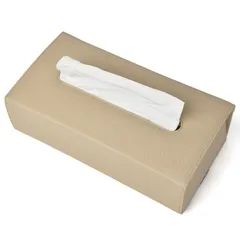 新品 Wasenn ヘッドレスト ティッシュケース 車 ティッシュホルダー 車用 サンバイザー 取付 箱ごと入る 視界妨害なし ビジネス 車内 収納 高級PUレザー ヘッドレスト/サンバイザー/ハンドル/ダッシュボード対応 ほぼ全車種対応(ベージュ)