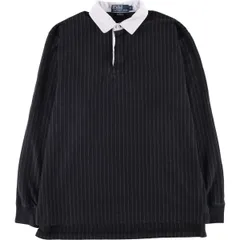 古着 ラルフローレン Ralph Lauren POLO by Ralph Lauren チョークストライプ 長袖 ラガーシャツ メンズM相当/eaa586618