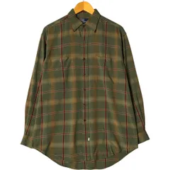 古着 90~00年代 ラルフローレン Ralph Lauren POLO by Ralph Lauren チェック柄 長袖 レーヨンシャツ メンズM相当 ヴィンテージ/eaa587110