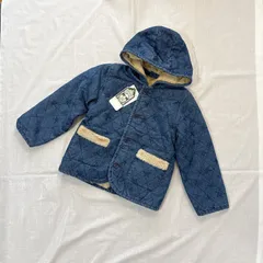 新品 未使用 タグ付き 定価3,998円 SHOO-LA-RUE シューラルー 男の子 女の子 子供用 2way デニム ジャケット アウター パーカー 110cm ネイビー インディゴ キルティング ボア スター 星柄 おしゃれ かっこいい 暖かい