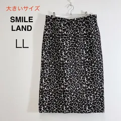 美品 SMILE LAND ＜大きいサイズ＞ レオパードジャガードタイトロングスカート レオパード ヒョウ柄 タイトスカート ロングスカート 体型カバー ウエストゴム ロング丈 LLのサムネイル