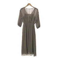 Mila Owen ミラオーウェン ランダムプリーツパフスリーブワンピース サイズ:0 ロング/シアー    ブラウン レディース / 243001001872