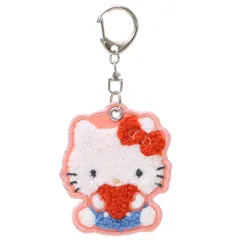 【メール便】ハローキティ キーリング さがらキーホルダー MOFUMOFU サンリオ カミオジャパン サガラ刺繍 キャラクター グッズ 