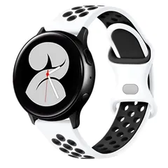 [AGUPERFIT] 時計バンド 20mm 22mm クイックリリースベルト 柔らかい軽さ通気性が良のシリコンスポーツストラップ 腕時計とスマートウォッチ 替えバンド (22mm L ホワイト/ブラック)