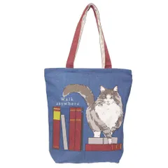 【メール便】トートバッグ ファスナー付き前ポケットトートバッグ ノラライブラリー NV ねこ ミントイン 手提げかばん かわいい グッズ 