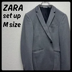 ZARA セットアップ  4wayストレッチ グレー 上46下36 スーツ メンズ 古着 ザラ カジュアルスーツ