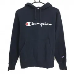 チャンピオン パーカー ダークネイビー×白 ロゴビックプリント メンズ MEDIUM ゴルフウェア Champion