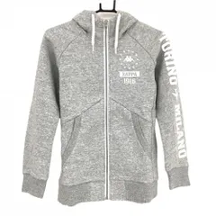 【新品】カッパ パーカー 杢グレー×白 起毛 ロゴプリント レディース M ゴルフウェア Kappa