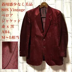 Lem Bert 美品 80S ヴィンテージ ベロアジャケット テーラード チェック柄 小紋 ボルドー ワインレッド 赤 ブラック 黒 AB4 M～L相当 秋 冬 カジュアル ドレスカジュアル 菅田将暉 ピース又吉 Vintage ステージ衣装