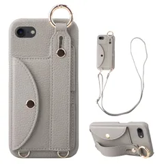 【数量限定】ケース 保護フィルムプレゼント ケース あいふぉん ケース 6 6s 財布型 PU皮革カバー 可愛い SE2 リング付き 背面 アイホン カード収納 アイフォン ショルダー se3 縄掛け 斜めがけ ケース あいほん8 首かけ 4.7 女性 肩掛け