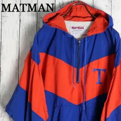 USA製 MATMAN ヴィンテージ ハーフジップ 太アーム ナイロンパーカー 太アーム　Vラインデザイン　バイカラー