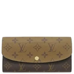 ルイヴィトン LOUIS VUITTON 長財布 ポルトフォイユ エミリー モノグラムキャンバス モノグラムリバースキャンバス モノグラム×モノグラムリバース ゴールド金具 茶  M82157 RFID 【箱】【中古】
