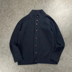 Eddie Bauer Rib Sweater Cardigan エディーバウアー リブニット セーター カーディガン ジャケット スタンドカラー くるみボタン ウール/ナイロン ネイビー 紺 メンズ