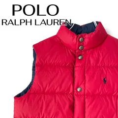 POLO RALPH LAUREN ポロラルフローレン レディース リバーシブル ダウンベスト レッド×ネイビー 軽量 防寒 アウトドア カジュアル ロゴ入り スポーティ おしゃれ 秋冬 Mサイズ ブランド 大人スタイル デイリーコーデ 0000705OC