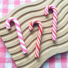 【714】90個 デコパーツ ミニチュア クリスマス ステーキ キャンディケイン オーナメント ミックス まとめ売り