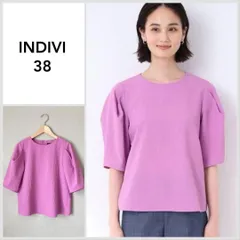 【美品♪】INDIVI ◆【トレンド!/洗える】袖コンシャスブラウス C041