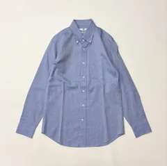 未使用 UNIQLO ユニクロ スーパーノンアイロン スリム フィット シャツ ボタンダウン 長袖 ポケットあり ブルー 系 サイズ M 709-0007