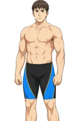 H415セールは1月末まで！訳あり♪スポーツサンロード♪ドルフィンプリントの男子スパッツタイプ競泳水着♪フィットネスやトレーニングにも♪サイズM