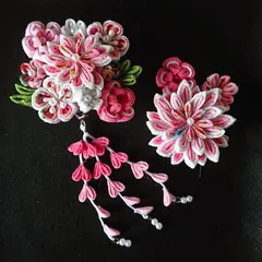 つまみ細工の髪飾りセット/ピンク系/七五三/結婚式