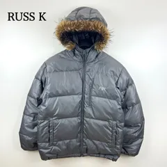 RUSS-K 00s y2k archive shiny fur hoodie down jacket M ラスケー ファーフード ダウンジャケット ドローコード 平成 お兄系 アーカイブ 光沢