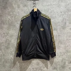 USA古着 アディダス トラックジャケット 三つ葉ロゴ スポーツミックス ブラック×ゴールド