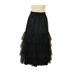 アースミュージックアンドエコロジー earth music & ecology スカート 2WAY チュール Fサイズ ブラック レディース F-L8461